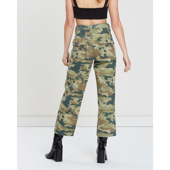 Free People Remy Camo Cropped Pants Size 26 - Picture 3 of 10